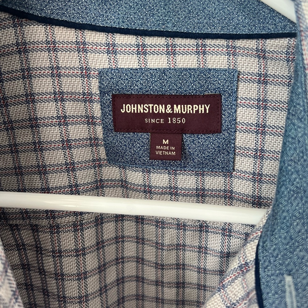 Johnston & Murphy Men's Button Down Plaid Shirt - Picture 3 of 3